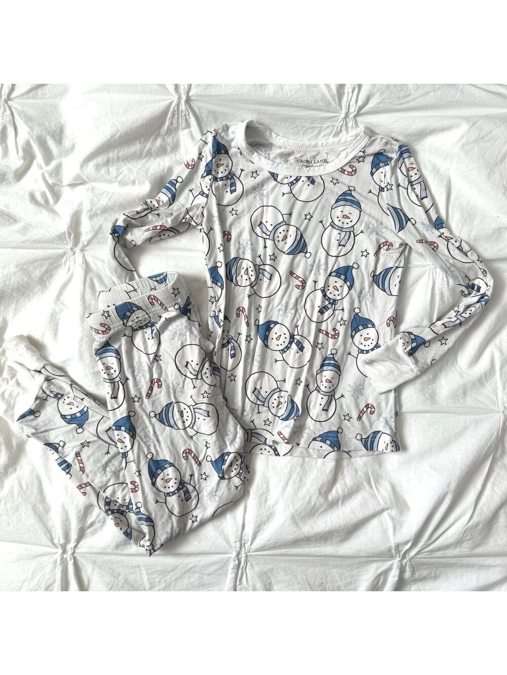 Caden Lane Snowman Snuggles Two Piece Pajamas